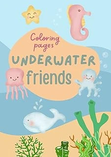 Independently Published Underwater Cute Friends Coloring Pages For Kids And Adults. ürün görseli 1