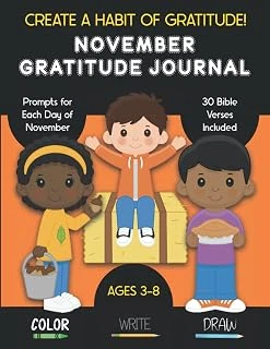 Independently Published November Gratitude Journal: Help Kids Create A Habit Of Gratitude! Thankfulness Prompts, Bible Verses About Thanksgiving : For Ages 3-8 ürün görseli 1