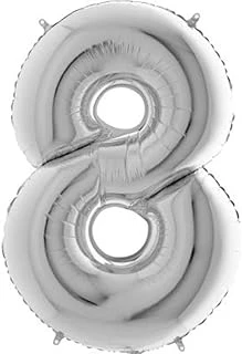 8 Rakamlı 16 İnç Gümüş Renk Folyo Balon 36 Cm (Gümüş) ürün görseli 1