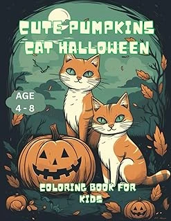 Independently Published Cute Pumpkins Cat Halloween Coloring Book For Kids: Purrfectly Adorable Halloween Fun, 8.5'' X 11'', 122Pages ürün görseli 1