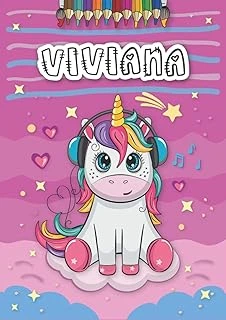 Independently Published Viviana: Personalized Coloring Book For Viviana | Theme: Unicorn | Birthday Gift For Girl, Daughter ... | Ages: 4-8 | 25 Unicorn Designs With Name Viviana, Large Size A4 (Ca. ürün görseli 1