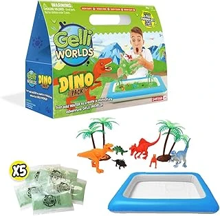Zimpli Kids’Ten Gelli Worlds Dino Pack, 5 Kullanımlık Gelli Tozu, 8 Adet Figür Oyuncak, Şişirilebilir Oyun Havuzu, Erkek Kız Çocukları Için Eğitim Bilimleri Kiti ürün görseli 1