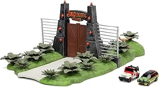 Jada Nano Scene (17 X Cm) - Park Gate Ile Oyun Arka Planı, 2 Metal Araba (Jeep Ford Explorer) Dinozor Dekorasyonu, 6 Yaşından Büyük Hayranlar Çocukla ürün görseli 1