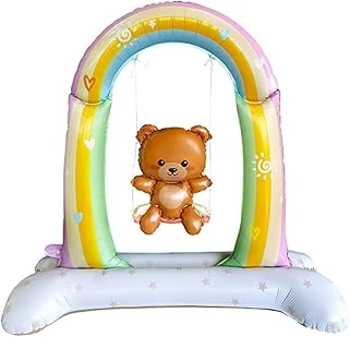 Salıncakta Sallanan Ayıcık Folyo Balon Ayaklı Baby Shower Balon ürün görseli 1