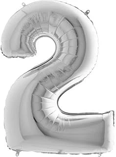 2 Rakamlı 16 İnç Gümüş Renk Folyo Balon 36 Cm (Gümüş) ürün görseli 1
