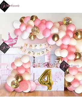 Bkmc Kızlar İçin Pembe Kraliçe Taçlı Lüks 4 Yaş Doğum Günü Parti Süsü İyi̇ki̇ Doğdun Bmcnm864 ürün görseli 1