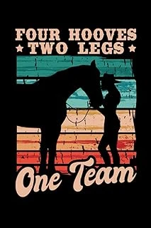 Four Hooves Two Leges One Team: Pferde Notizbuch Für Eine Reiterin Mit Pferd [Leere Seiten] ürün görseli 1