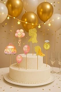 Bride To Altın Renkli Gelin Pasta Üstü Figür Süs Seti – Düğün Nişan Pastaları İçin ürün görseli 1