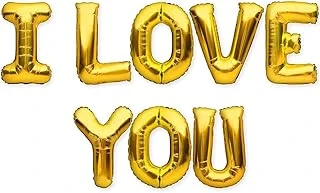 I Love You Gold Renk 16 Inç 40 Cm Folyo Balon Seti ürün görseli 1