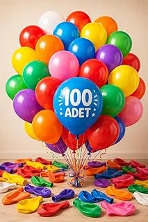 Renkli Balon 100'Lü Karışık Renk Parti Doğum Günü Kutlama Özel Günler ürün görseli 1