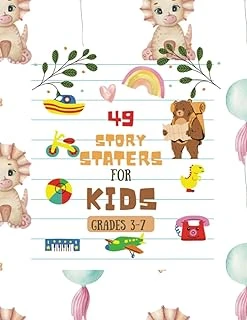 Independently Published Story Starters For Boys: Creative Writing Prompts | 8.5 X 11 In | 49 Story Pages | Creativity Gift For Kids | Cute Dinosaur And Balloon Cover ürün görseli 1