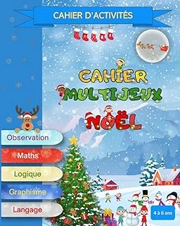 Independently Published Cahier Multijeux Spécial Noël Pour Les 4 À 6 Ans | Cherche Et Trouve, Labyrinthes, Jeux Des Différences, Algorithmes, Exercices Pour Apprendre À ... Encore | Contenu Couleu ürün görseli 1