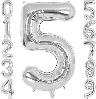 Xesha 5 Rakamı Doğum Günü Balonu Yaş Günü Gümüş Renk Uçan Balon 102 Cm Doğum Günü Parti Dekorasyonu Büyük Boy Folyo Helyum Uçan Balon Yaş 5 Sayısı ürün görseli 1