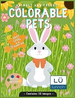 Independently Published Colorable Pets, Domestic Animals: Ideal For Children Ages 4 To 8, Learn Animals And Create Scenes (Learning And Creativity) (Animals And Colors) ürün görseli 1