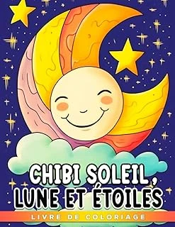 Independently Published Livre De Coloriage Chibi Soleil, Lune Et Étoiles: Une Adorable Aventure De Coloriage Pour Les Enfants De 3 À 5 Ans ürün görseli 1