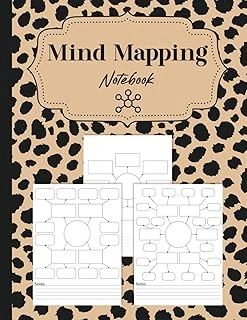 Independently Published Mind Mapping Notebook: Blank Mind Map Templates For Organizing Thoughts And Ideas | Brainstorming Notebook | Leopard Spots Cover | Variety Of Templates. ürün görseli 1