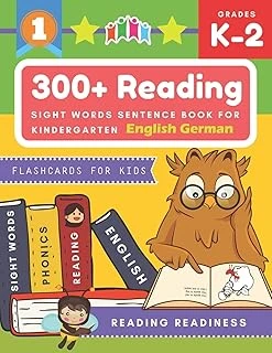 300+ Reading Sight Words Sentence Book For Kindergarten English German Flashcards For Kids: I Can Read Several Short Sentences Building Games ... Reading Good First Teaching For All Children ürün görseli 1