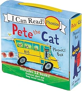 Pete The Cat 12-Book Phonics Fun!: A Box Of 12 Mini-Books Featuring Short And Long Vowel Sounds ürün görseli 1