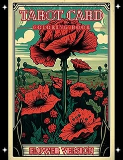 Independently Published Tarot Card Coloring Book Flower Version: Flower Illustration Tarot Card Of Full Major Arcana And Selected Minor Arcana For Adults ürün görseli 1