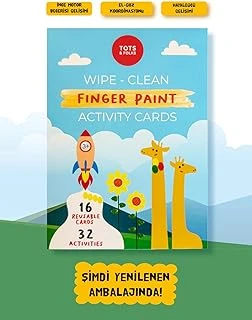 Silinebilir Parmak Boyası Aktivite Kartları - Wipe Clean Finger Paint Activity Cards - Fingerprint Activities - 16 Kart 32 Aktivite, Yeniden Kullanılabilir, 3 Yaş Üzeri ürün görseli 1