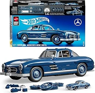 Mega Koleksiyona Uygun Yarış Arabası Yapı Oyuncağı, 1500 Parçalı, Metal, 1:12 Ölçekli, Gri Renkli Mercedes-Benz 300 Sl Modeli, Hww25 ürün görseli 1