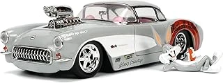 Jada, 253255041, Bugs Bunny Figür Ve1957 Chevrolet Corvette Araç, 1:24, Serbest Tekerlekli, Açılabilir Kapılar, Kauçuk Lastikli, Die-Cast (Metal) ürün görseli 1