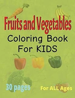 Independently Published Fruits And Vegetables Coloring Book Big Images, For All Ages, 8.5 X 11 Inches ürün görseli 1