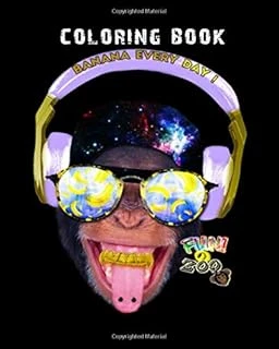 Coloring Book: Chimp Banana White - 59 Pages - 8 X 10 Inches ürün görseli 1