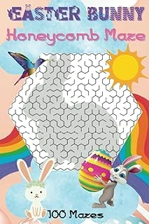 Independently Published Easter Bunny Honeycomb Maze, 100 Mazes: Activity Book, Easter Bunny Holiday Mazes For Tweens, Teens And Adults, 6" X 9" ürün görseli 1