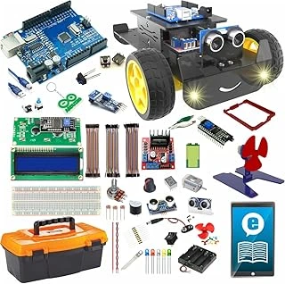 Arduino Ile Uyumlu 2Wd Robot Araba Süper İdeal Başlangıç Seti - R3-92 Çeşit 317 Parça - Engelden Kaçan Akıllı Robot Yapım Kiti - Stem Kodlama Eğitimi ürün görseli 1