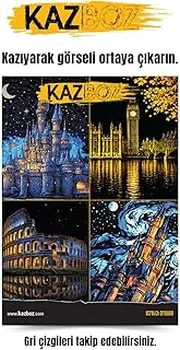 Kazboz Kazıma Sanatı Seti, Kale Tarihi Yapılar Temalı, 20X28.5 Cm, 4 Farklı Tasarım ürün görseli 1