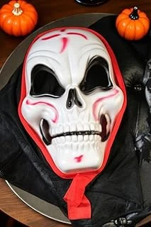 Beysüs Halloween Maske İskelet Tüllü Kırmızı Beyaz ürün görseli 1