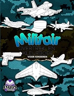 Independently Published Militair Overtrek- Kleurboek Voor Kinderen, Kinderactiviteitenboek: 50 Objecten Om Te Traceren Te Kleuren, Met Vliegtuigen, Straaljagers, Vuurwapens, Onderzeeërs Meer ürün görseli 1