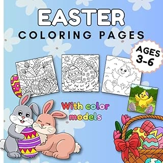 Independently Published Easter Coloring Pages | With Color Models | Ages 3-6: 37 Coloring Pages | Multiple Levels | Easter Activity For Children ürün görseli 1
