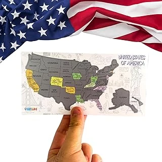 Amerika Gez - Kazı Haritası Magnetli | Gezdiğin Yerleri Kazı | Interaktif Seyahat Haritası | Hediye Seçeneği | 50 Eyalet – Dolap Üzeri Magnet Harita ürün görseli 1
