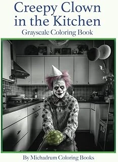 Independently Published Creepy Clown In The Coloring Book, Grayscale, 8.5X11, 25 Single-Sided Images: Clowns Are Scary ürün görseli 1