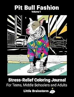 Independently Published Pit Bull Volume 1: Stress Relief Coloring Journal For Teens, Middle Schoolers, And Adults (Little Brainstorm) ürün görseli 1