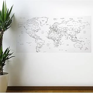 Yazılabilir Dünya Haritası Manyetik Duvar Stickerı 110 X 56 Cm ürün görseli 1