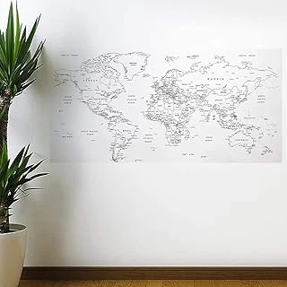 Yazılabilir Eğitici Dünya Haritası Manyetik Dekoratif Duvar Stickerı 110 X 56 Cm ürün görseli 1