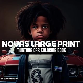 Independently Published Novas Large Print Mustang Car Coloring Book ürün görseli 1