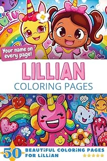Independently Published Lillian Coloring Pages: Wow-Effect! Your Name On Every Page - Lillian Coloring Book - 6X9" - 50X Lillian Coloring Page - Fantastic Gift ürün görseli 1