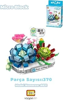 Loz Micro Block Serisi Kar Lotusu Çiçek Buketi Figürü 370 Parça Oyuncak Yapım Seti Fflz-8831 ürün görseli 1