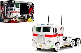 Jada Transformers Ghostbusters Optimus Prime Kamyon, 1:24 Ölçek, Beyaz/Kırmızı, Die-Cast Metal ürün görseli 1