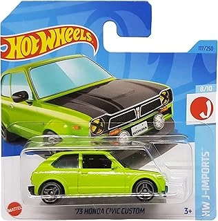 - ´73 Honda Civic Custom - Hw J-Imports 8/10 - Hkg40 - Short Card - Yeşil - 2023 ürün görseli 1