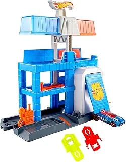 Oyuncak Araba Parça Seti, Şehir Şehir Merkezi Polis Kulesi Playset 1:64 Ölçekli Döküm Polis Aracı, 3 Seviyeye Genişler, Hız Yapış Parça Sistemi ürün görseli 1