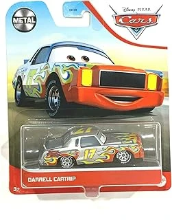 Cars Metal Serisi 1:55 Ölçek, Darrell Cartrip (Kırmızı Alevli Gümüş Gövde) ürün görseli 1