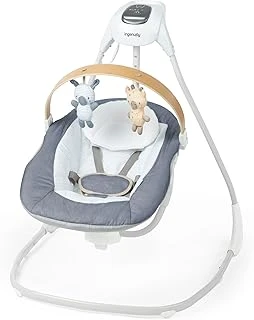 Ingenuity Simplecomfort Kompakt Yatıştırıcı Salıncak, Döner Çubuk, Dönen Koltuk, 6 Hız Seçeneği, 0 Aylık İle 9 Aylık Arasındaki Bebekler İçin, 9 Kg’A Kadar, Chambray ürün görseli 1