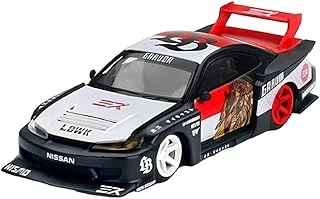 Truescale Miniatures Nissan Silvia S15 Lb Super Silhouette 1:64 Diecast Model Araba – Sağdan Direksiyon (Rhd), Beyaz/Siyah Grafikler, Koleksiyonluk ürün görseli 1