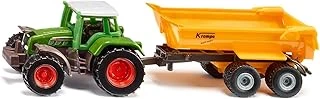 Siku 1605, Krampe Damperli Kamyonlu Fendt Traktör, Oyuncak Traktör, Metal/Plastik, Yeşil/Sarı, Çıkarılabilir Kabin, Devrilme Teknesi, Düz Koşu Kauçuk Tekerlekli Treyler, Treyler Kaplin ürün görseli 1