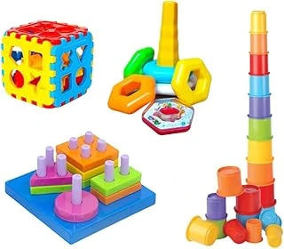 Kiki Bebeğimin İlk Oyuncakları 4'Lü Set Eğitici Oyuncak Bultak Halka Puzzle Kule ürün görseli 1